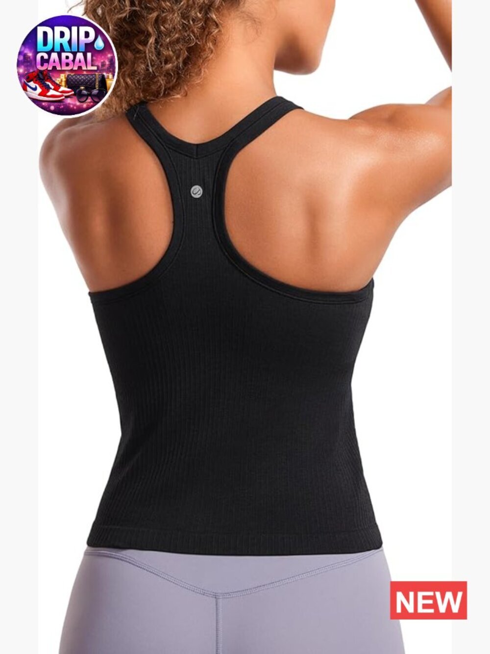 Seamless Ribbed Scoop Neck Tank Top with Built in Bra